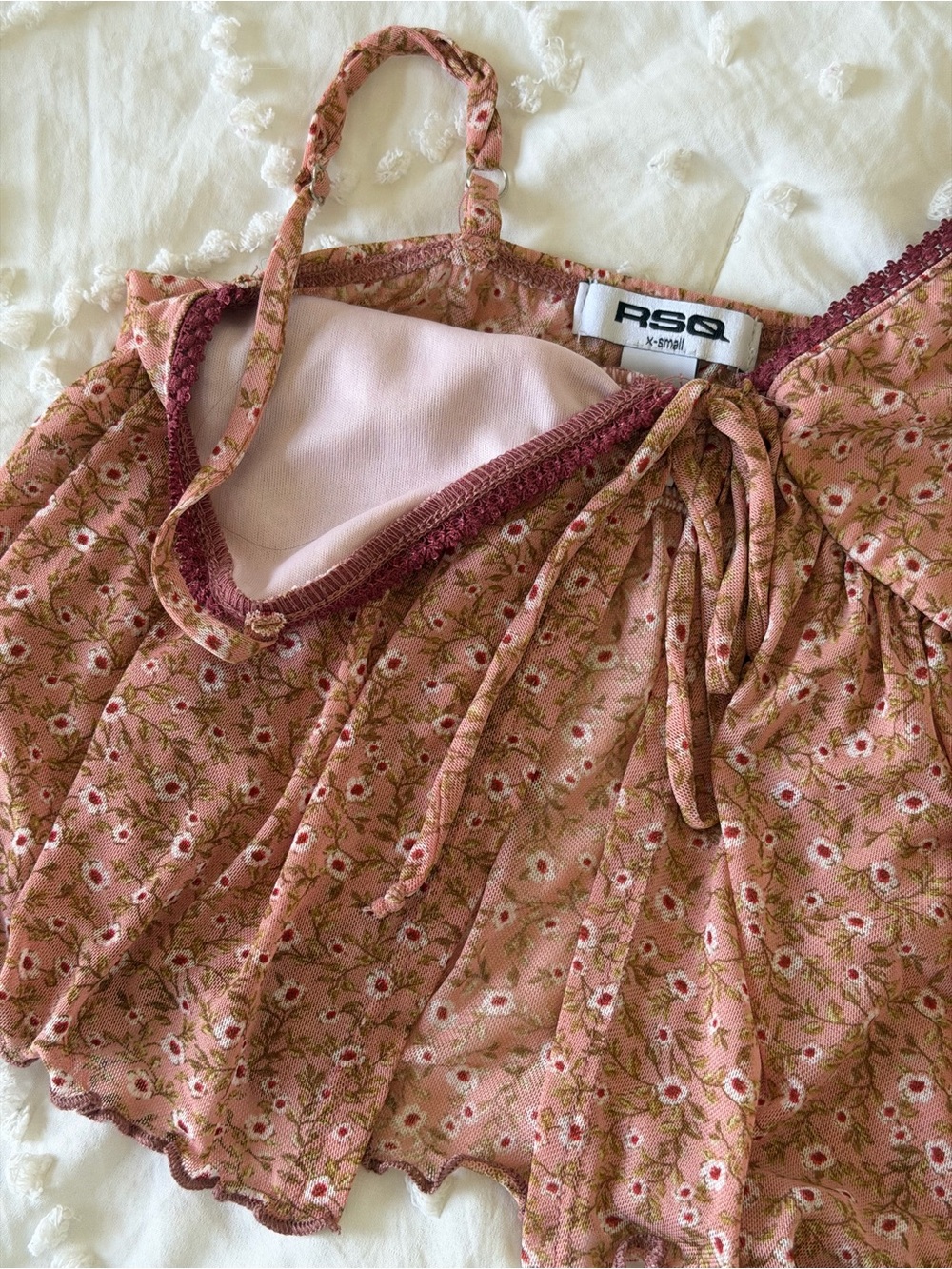 RSQ Dusty Rose Floral Babydoll Camisole - Picture 4 of 7